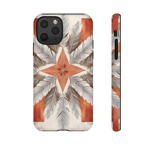 Silver Feather Compass - Impact Resistant Phone Case